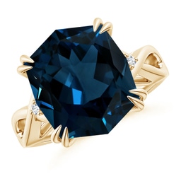 Cushion Rectangular London Blue Topaz Cocktail Rings