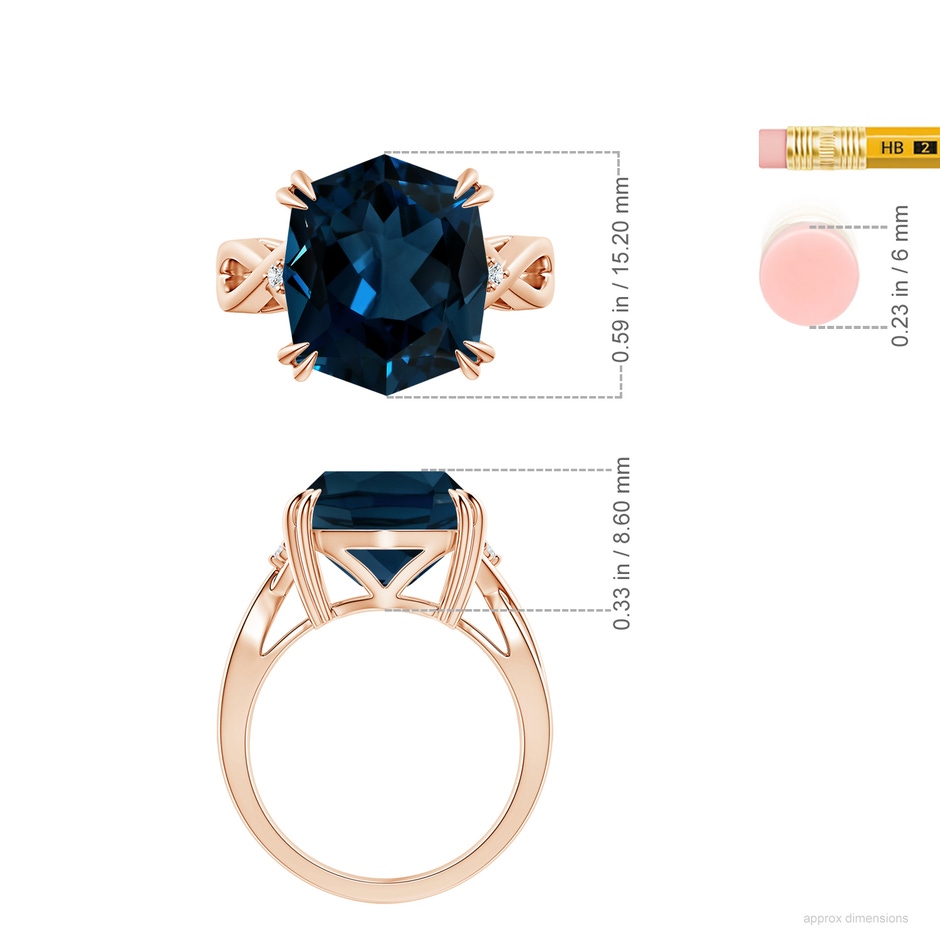 14.00x11.95x7.30mm AAAA FC_SR1922LBTD_H-RG-AAAA-14.00x11.95x7.30 in Rose Gold ruler