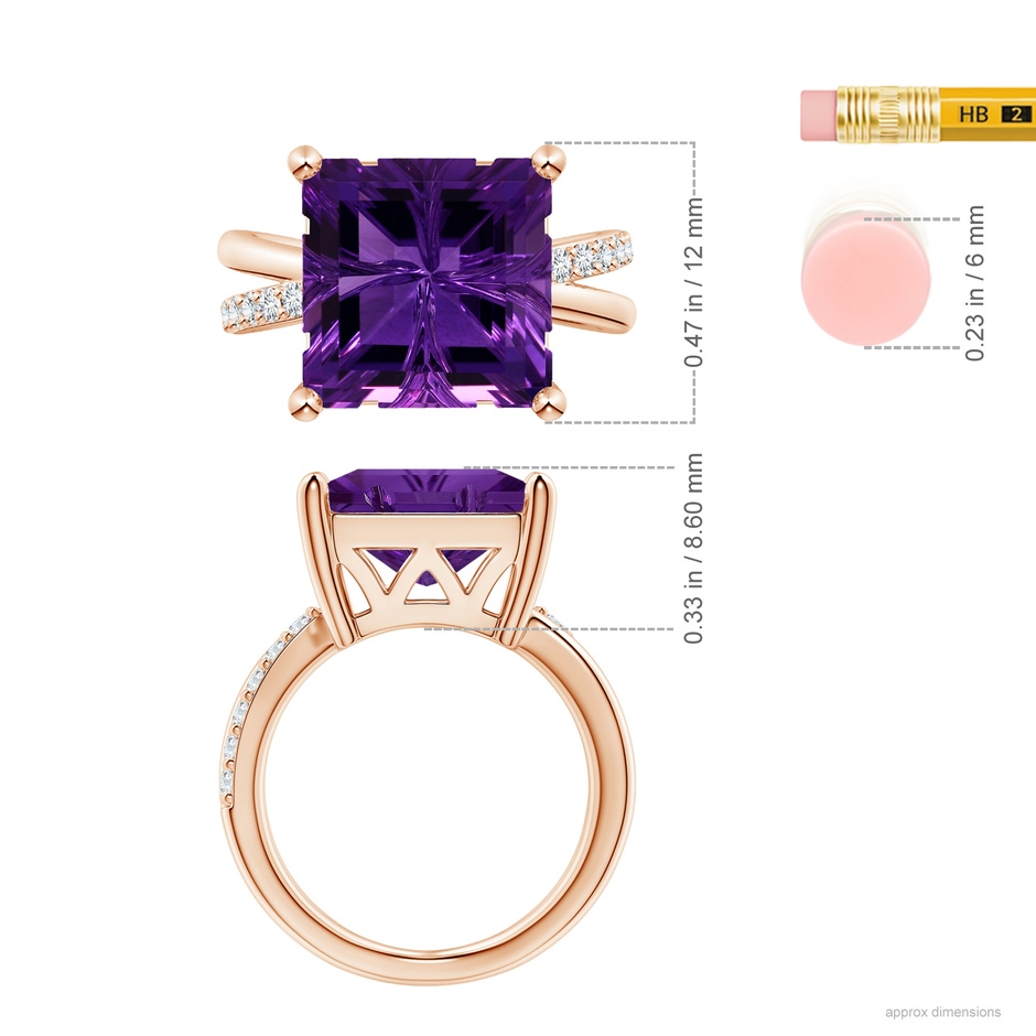 12.10x12.06x7.93mm AAAA FC_SR2674AMD_H-RGE-AAAA-12.10x12.06x7.93 in 18K Rose Gold ruler
