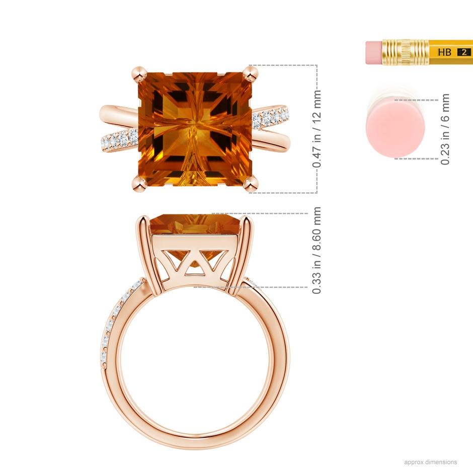 12.16x12.11x7.93mm AAAA FC_SR2674CTD_H-RGE-AAAA-12.16x12.11x7.93 in 18K Rose Gold ruler
