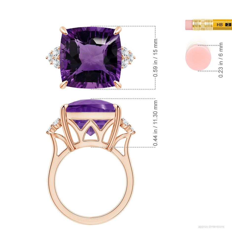 15.04x15.02x9.98mm AAAA FC_SR2687AMD_H-RG-AAAA-15.04x15.02x9.98 in Rose Gold ruler
