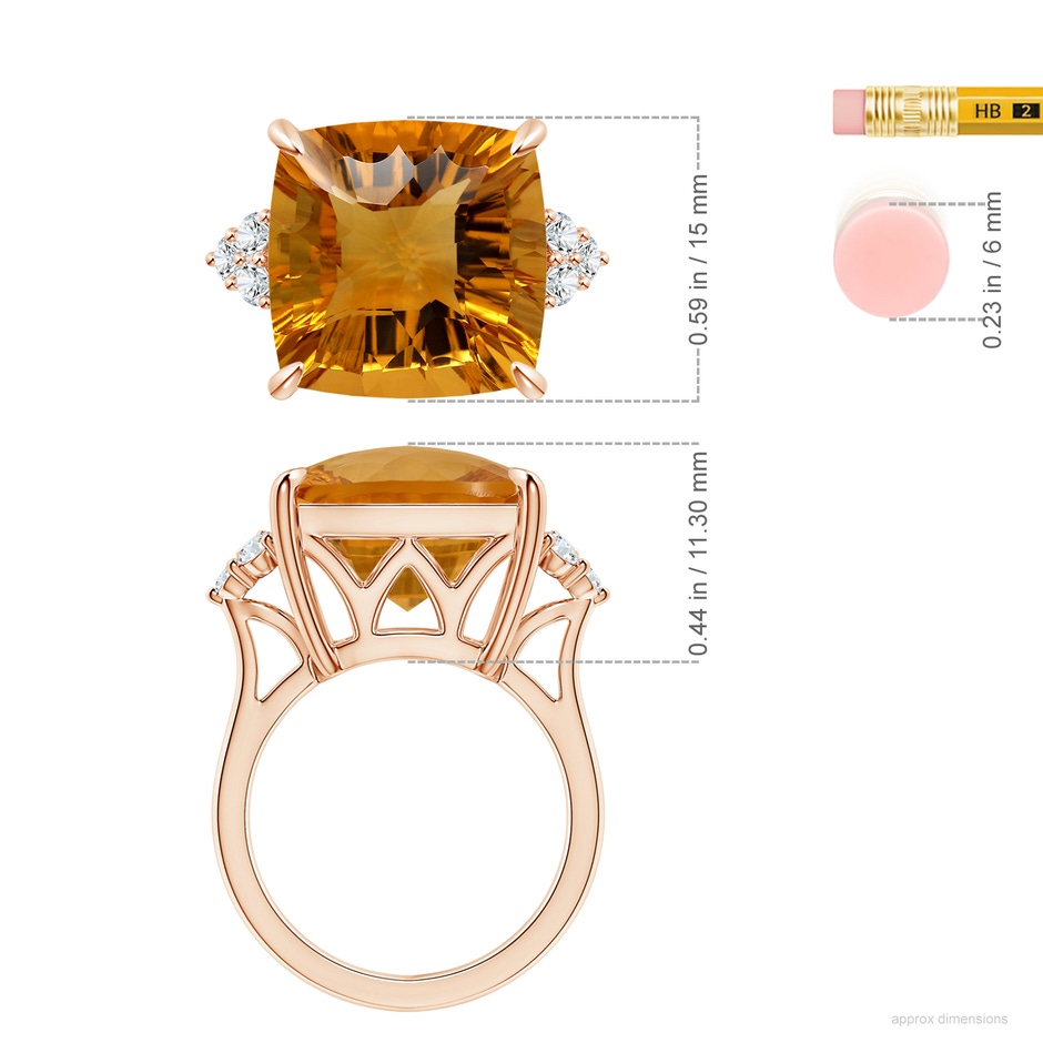 15.17x15.07x9.67mm AAAA FC_SR2687CTD_H-RG-AAAA-15.17x15.07x9.67 in Rose Gold ruler