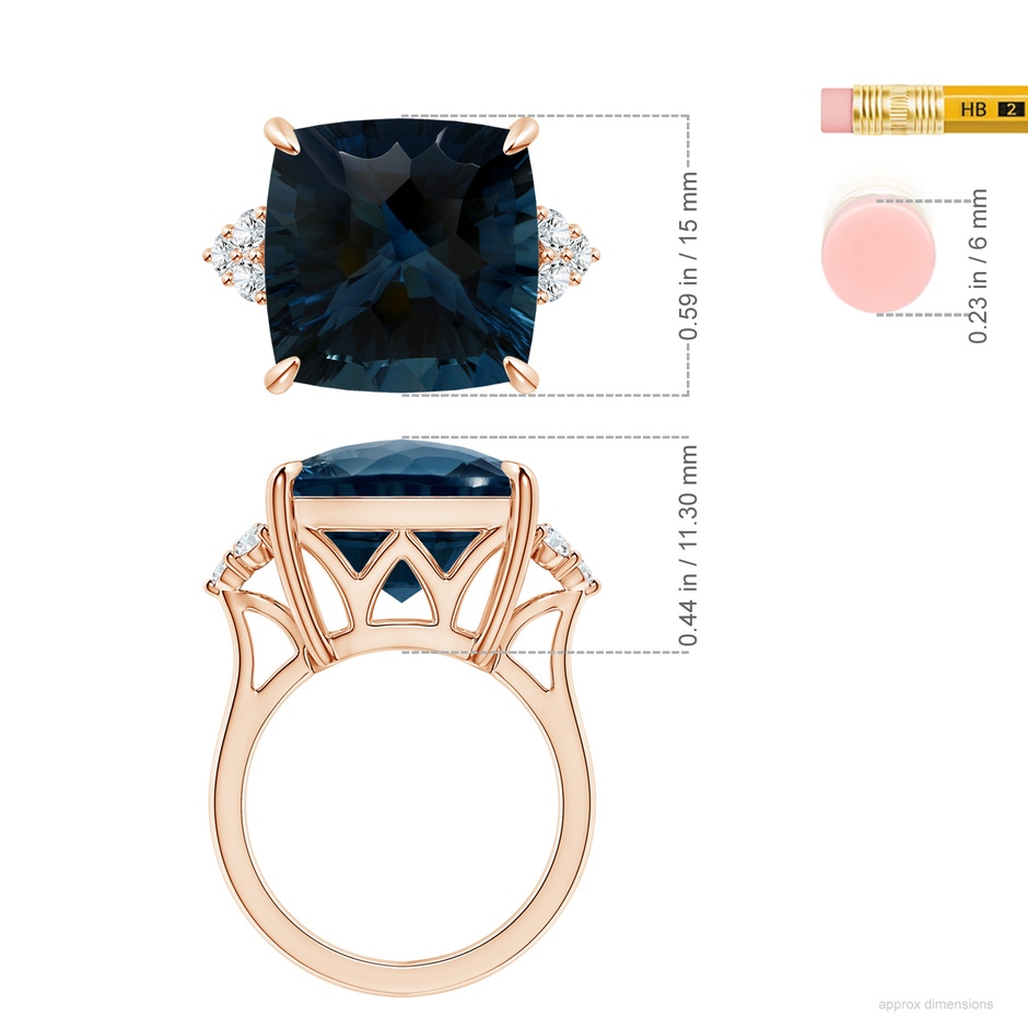 15.00x14.86x10.07mm AAAA FC_SR2687LBTD_H-RGE-AAAA-15.00x14.86x10.07 in 18K Rose Gold ruler