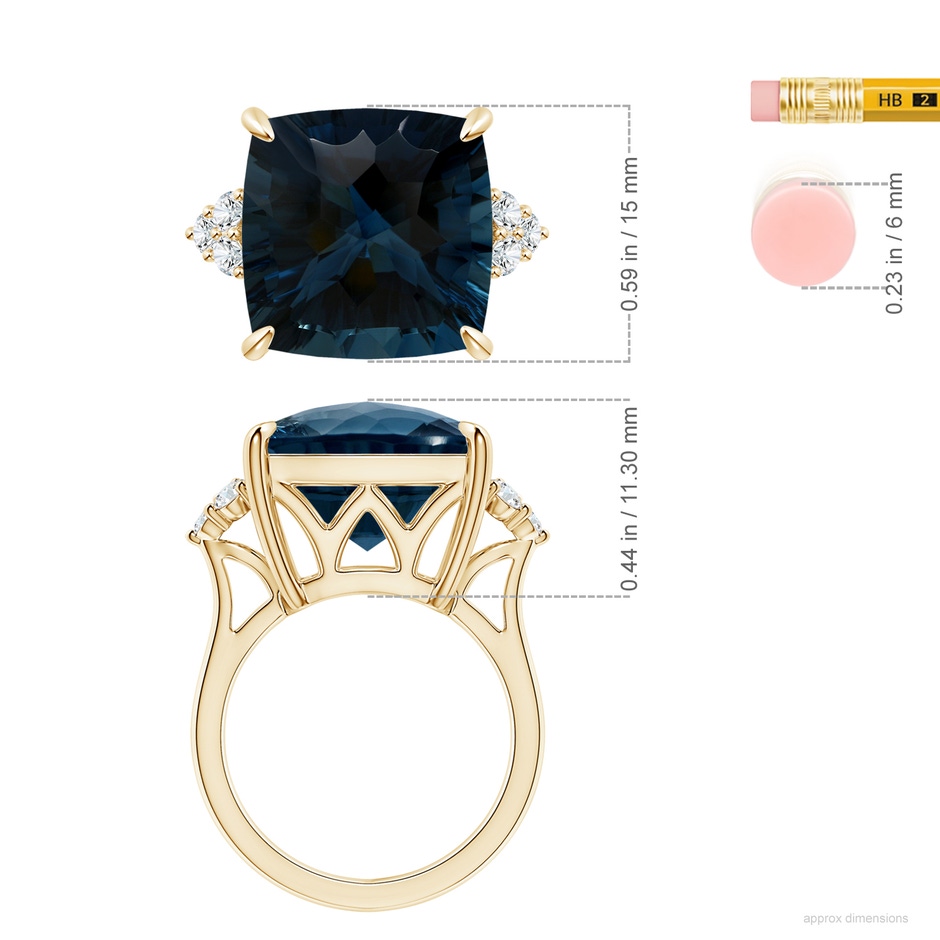 15.00x14.86x10.07mm AAAA FC_SR2687LBTD_H-YG-AAAA-15.00x14.86x10.07 in Yellow Gold ruler