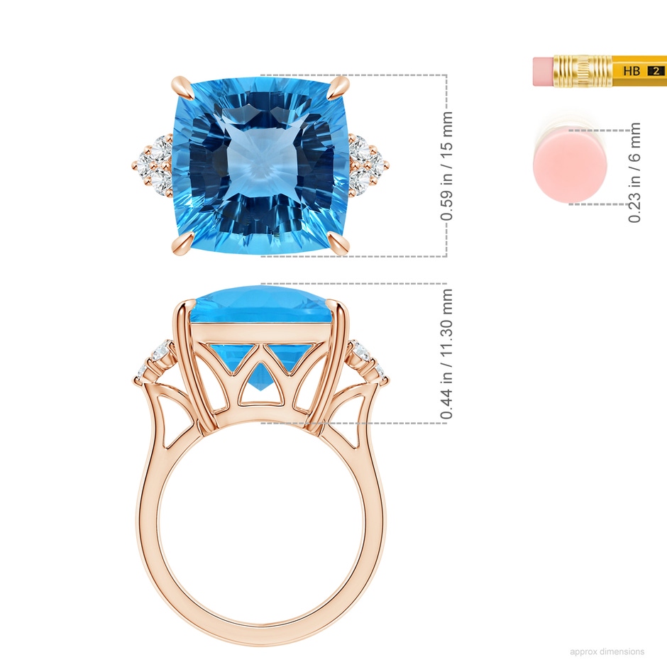 15.07x14.96x9.60mm AAAA FC_SR2687SBTD_H-RGE-AAAA-15.07x14.96x9.60 in 18K Rose Gold ruler