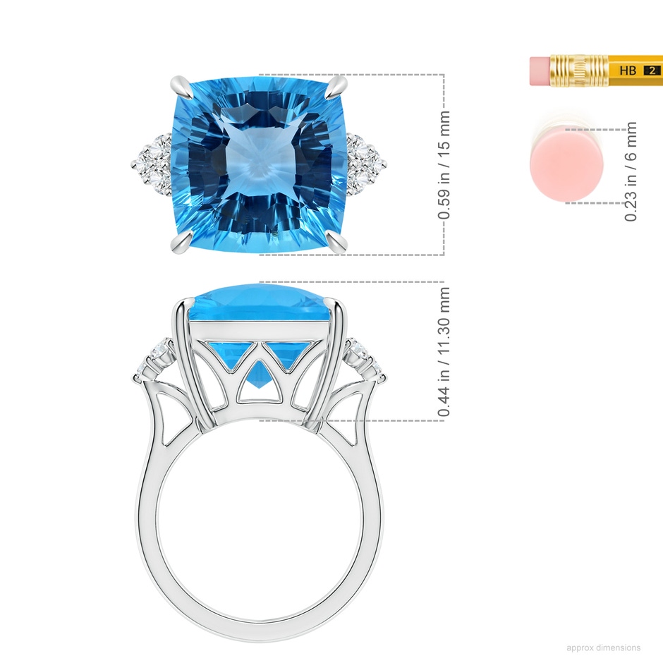 15.07x14.96x9.60mm AAAA FC_SR2687SBTD_H-WGE-AAAA-15.07x14.96x9.60 in 18K White Gold ruler