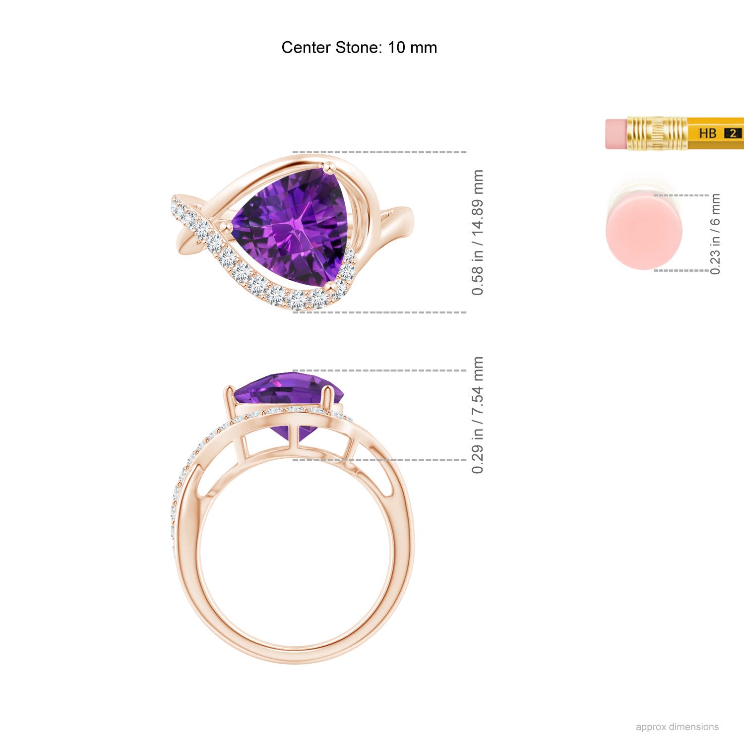 AAAA - Amethyst / 2.84 CT / 14 KT Rose Gold