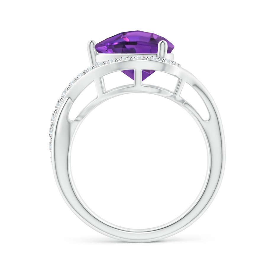 10mm AAAA Trillion Checker-Cut Amethyst Infinity Ring in White Gold side-1