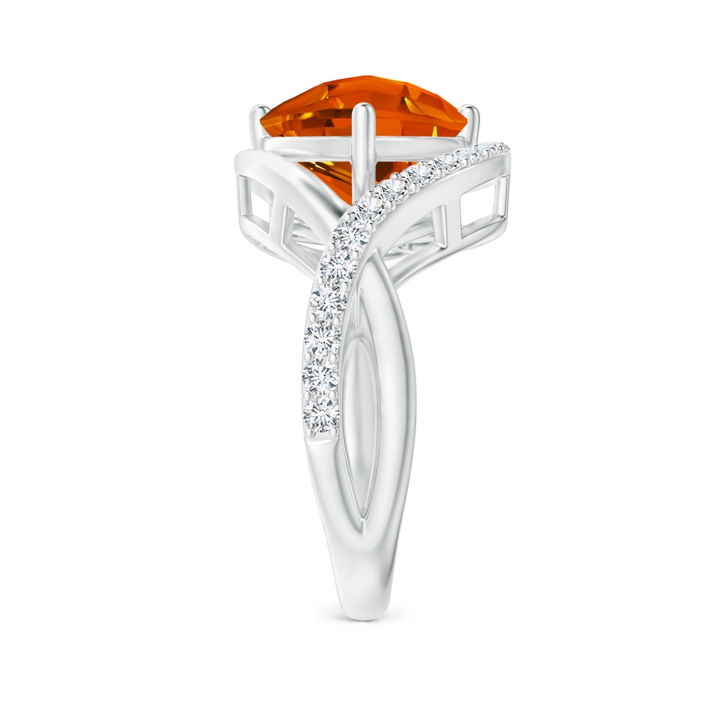 10mm AAAA Trillion Checker-Cut Citrine Infinity Ring in White Gold Side-2