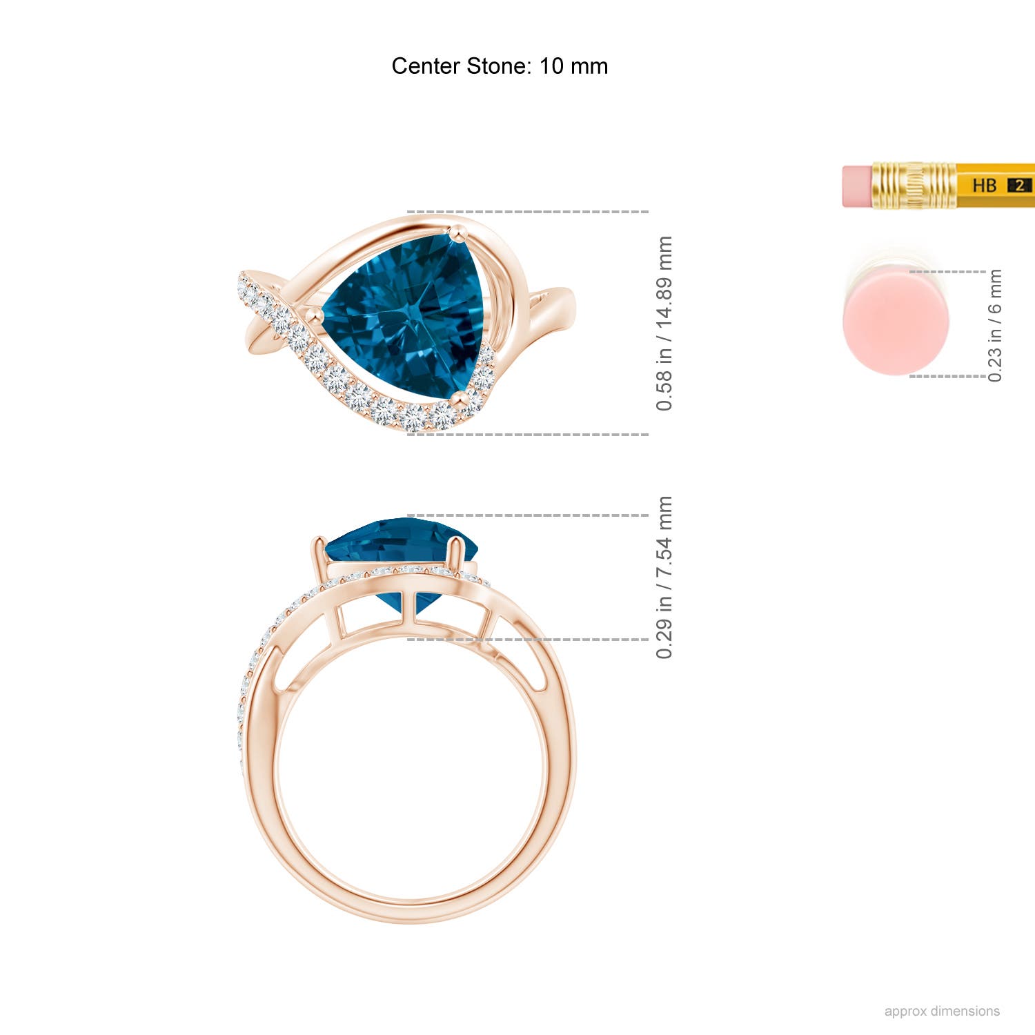 AAAA - London Blue Topaz / 3.34 CT / 14 KT Rose Gold