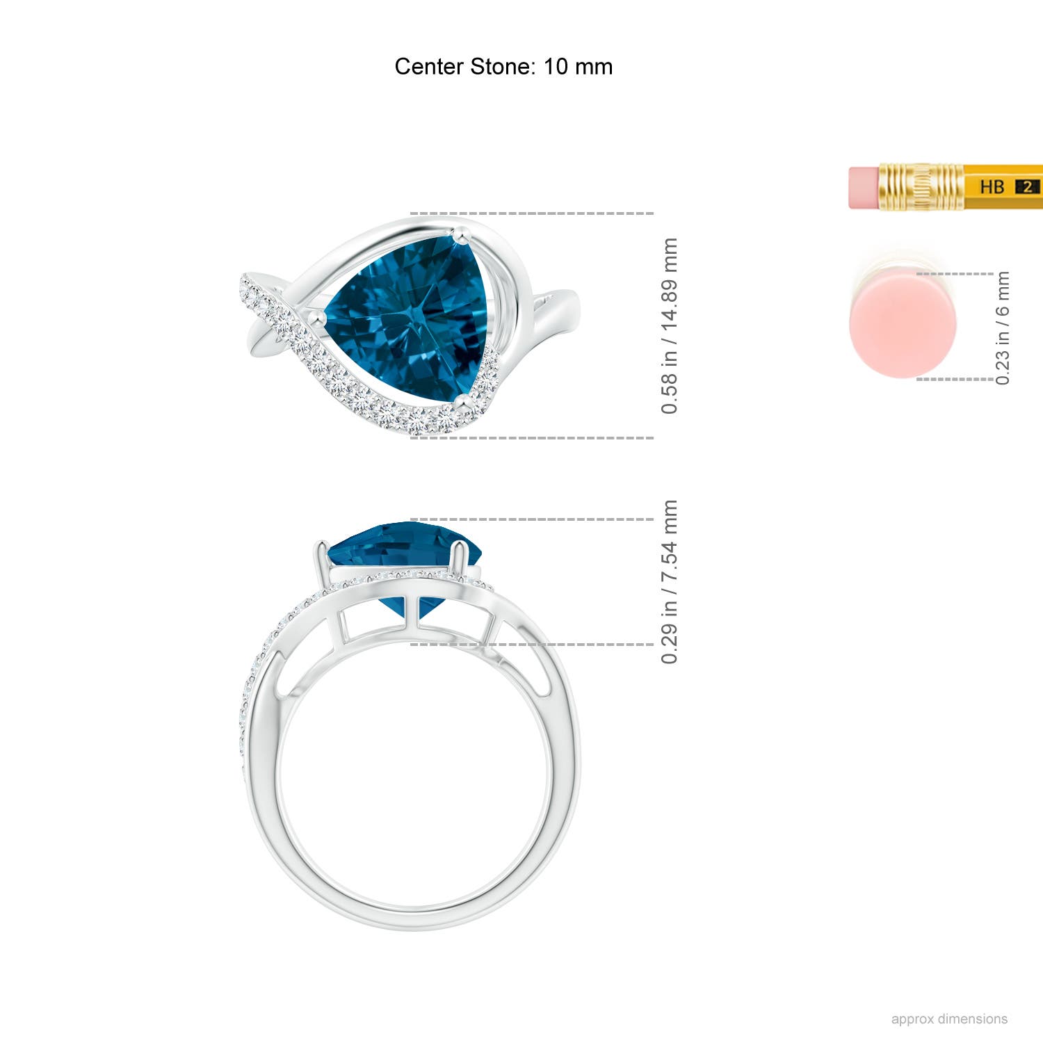 AAAA - London Blue Topaz / 3.34 CT / 14 KT White Gold