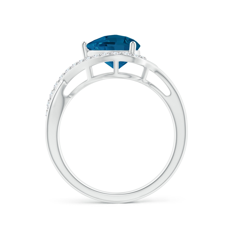 8mm AAAA Trillion Checker-Cut London Blue Topaz Infinity Ring in White Gold side-1