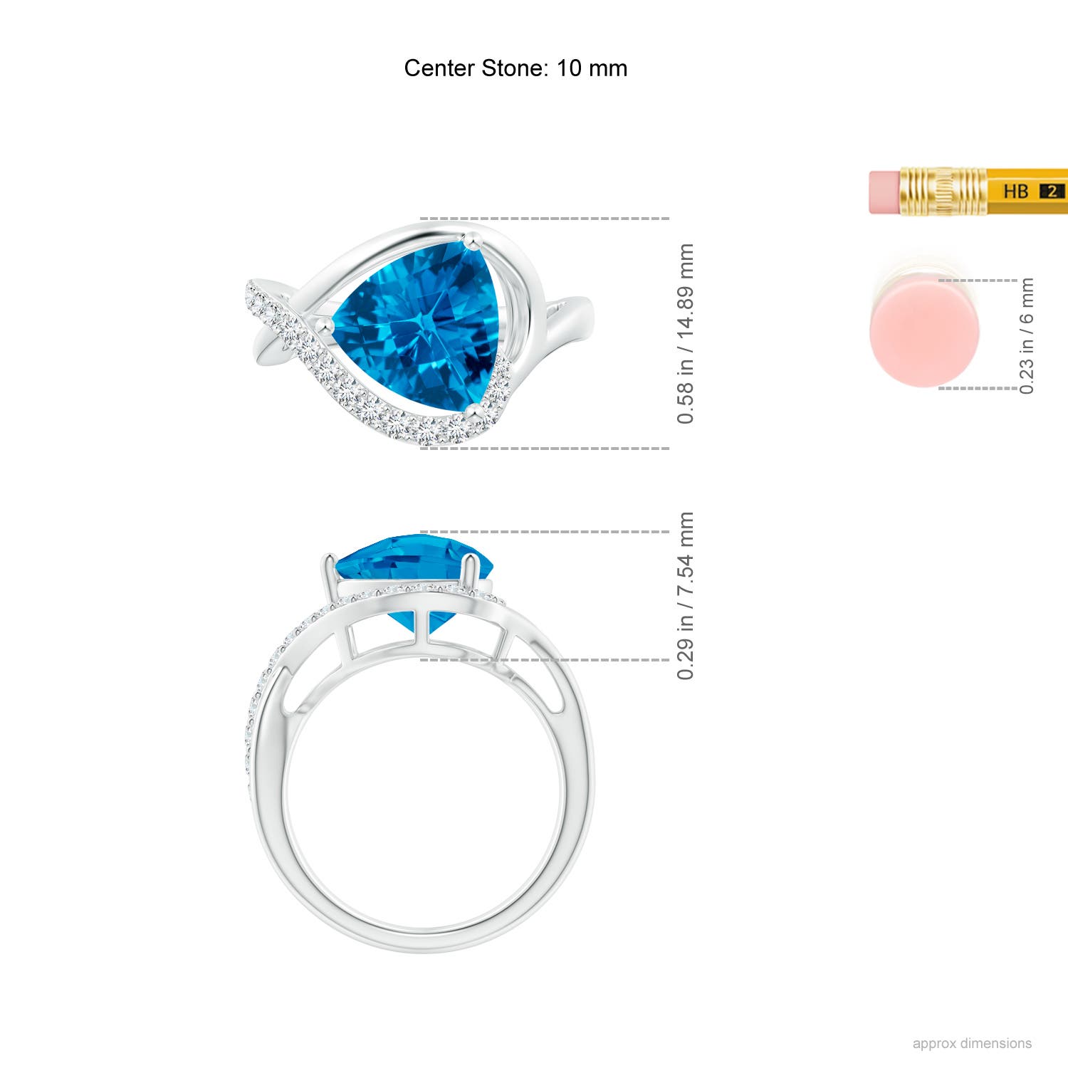 AAAA - Swiss Blue Topaz / 3.34 CT / 14 KT White Gold