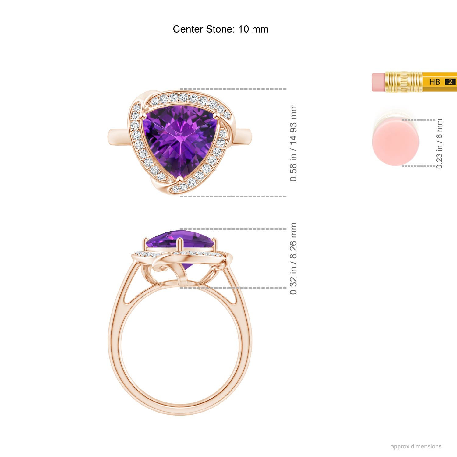 AAAA - Amethyst / 2.7 CT / 14 KT Rose Gold