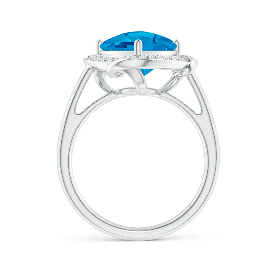 10mm AAAA Trillion Checker-Cut Swiss Blue Topaz Overlapping Halo Ring in White Gold side-1