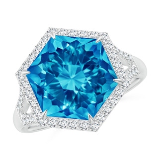 Hexagon AAAA Swiss Blue Topaz