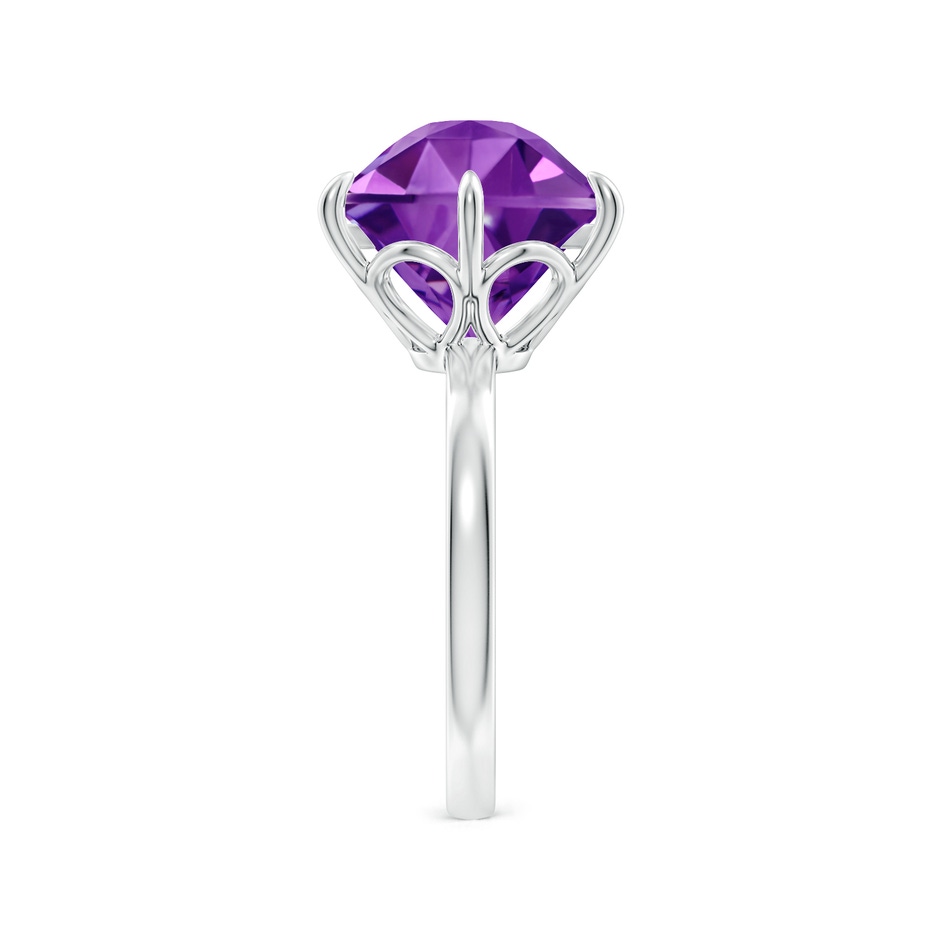 11mm AAAA Hexagonal Fancy-Cut Amethyst Solitaire Ring in P950 Platinum side 2