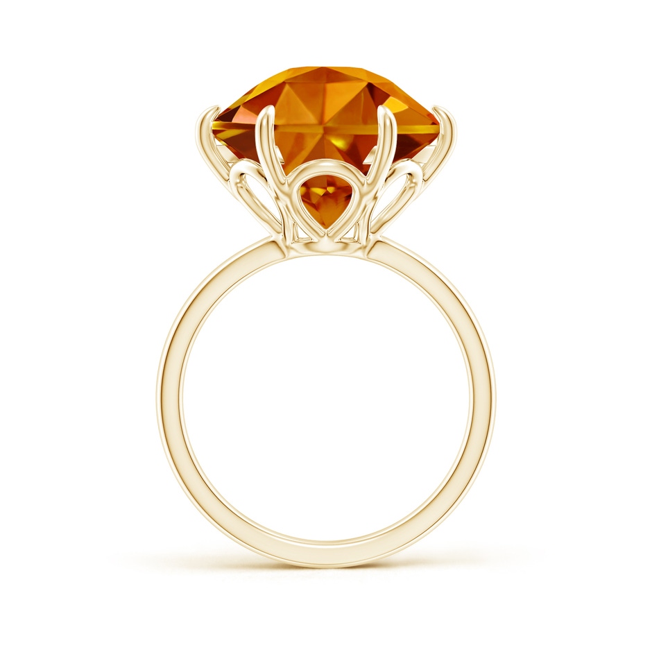 12mm AAAA Hexagonal Fancy-Cut Citrine Solitaire Ring in Yellow Gold side-1