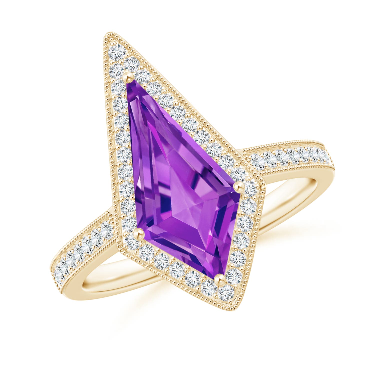 AAAA - Amethyst / 3.79 CT / 14 KT Yellow Gold