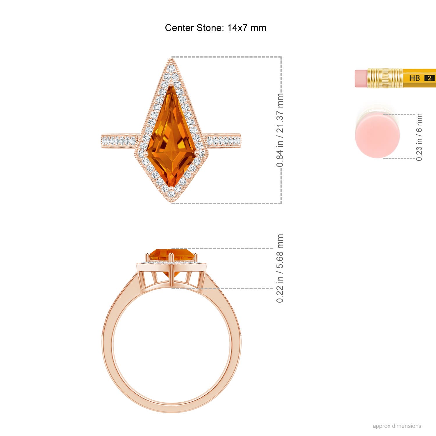 AAAA - Citrine / 3.79 CT / 14 KT Rose Gold