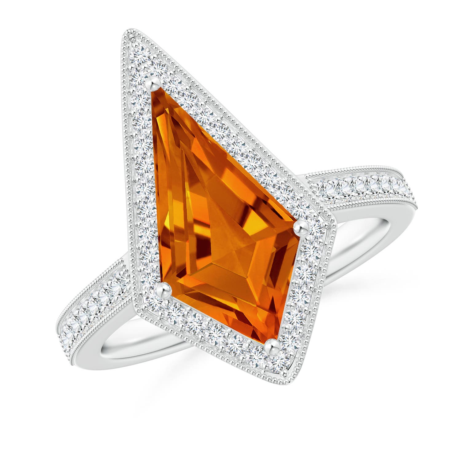 AAAA - Citrine / 4.83 CT / 14 KT White Gold