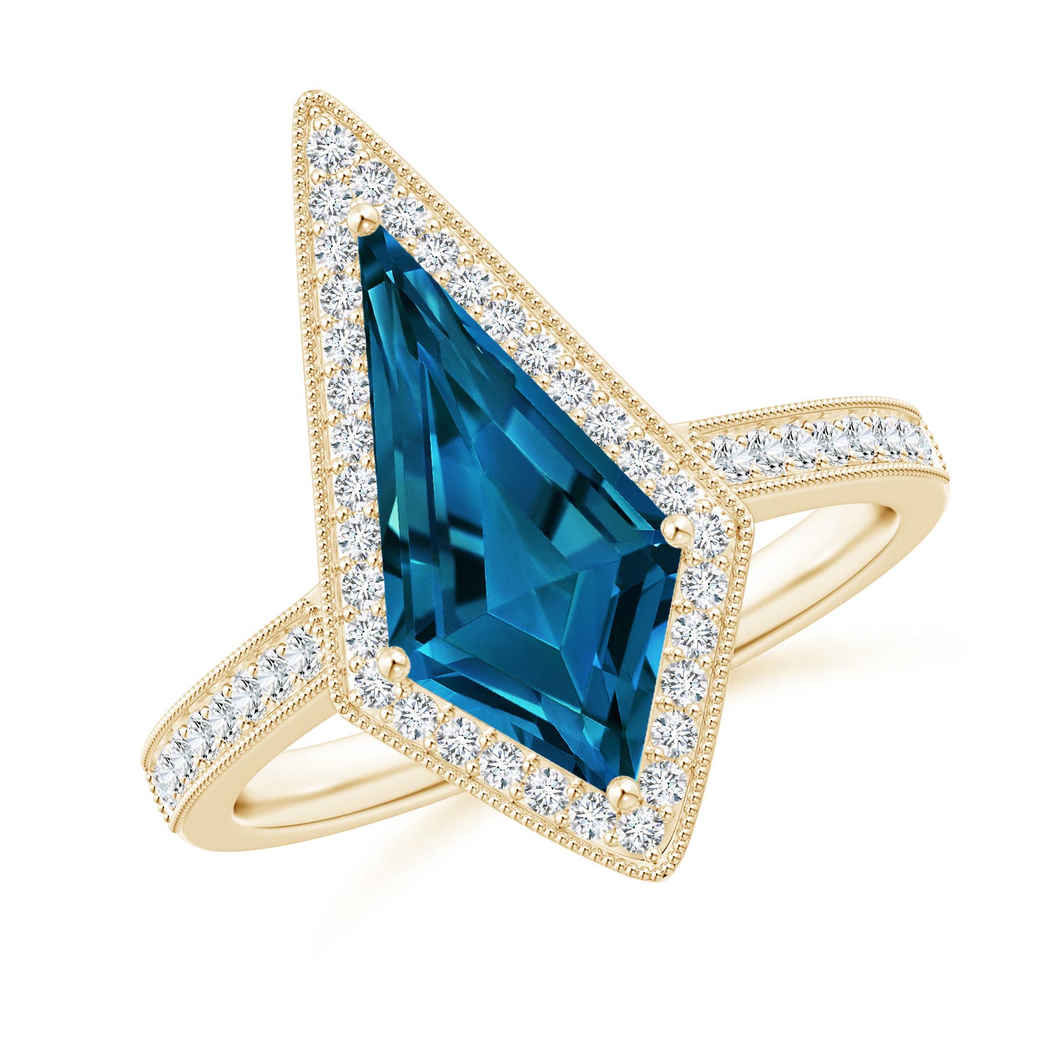 AAAA - London Blue Topaz / 4.49 CT / 14 KT Yellow Gold