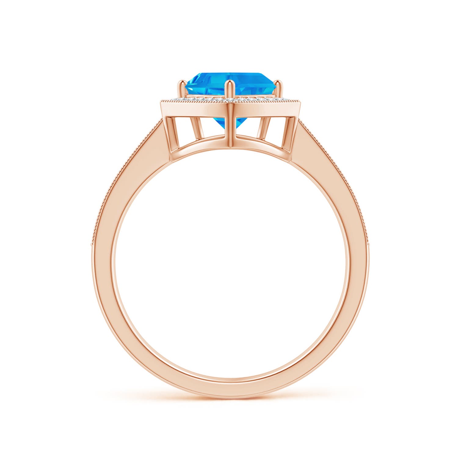 AAAA - Swiss Blue Topaz / 4.49 CT / 14 KT Rose Gold