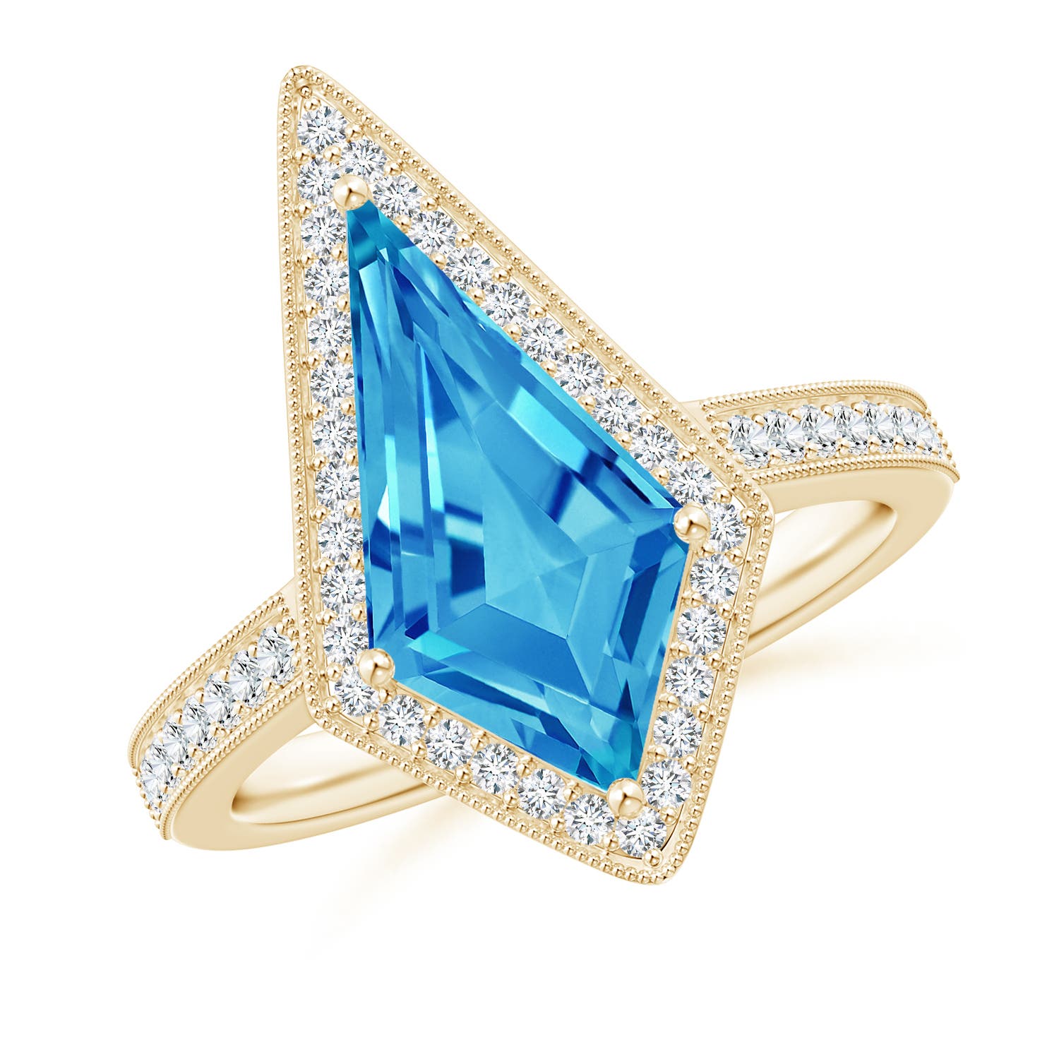 AAAA - Swiss Blue Topaz / 5.73 CT / 14 KT Yellow Gold