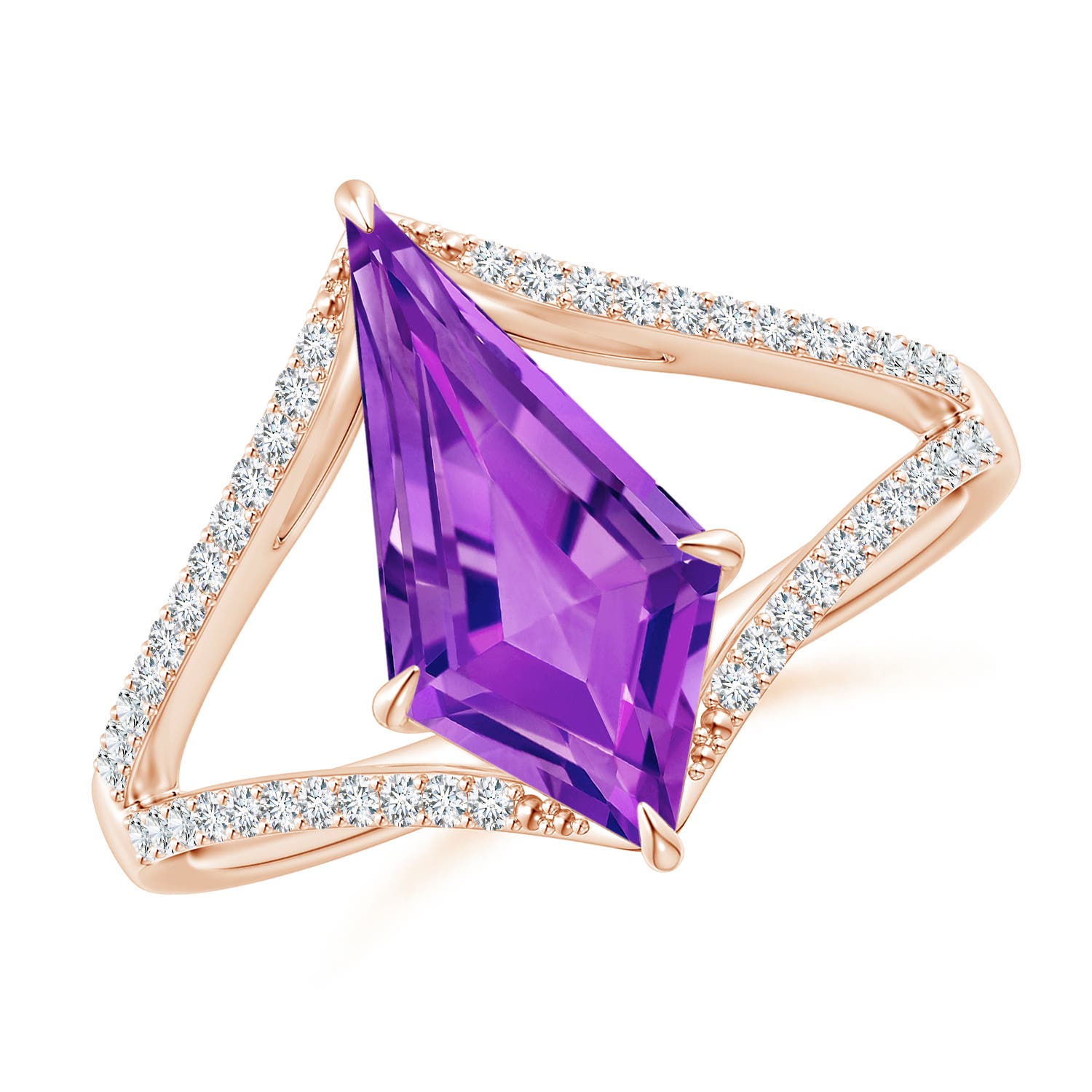 AAAA - Amethyst / 3.73 CT / 14 KT Rose Gold