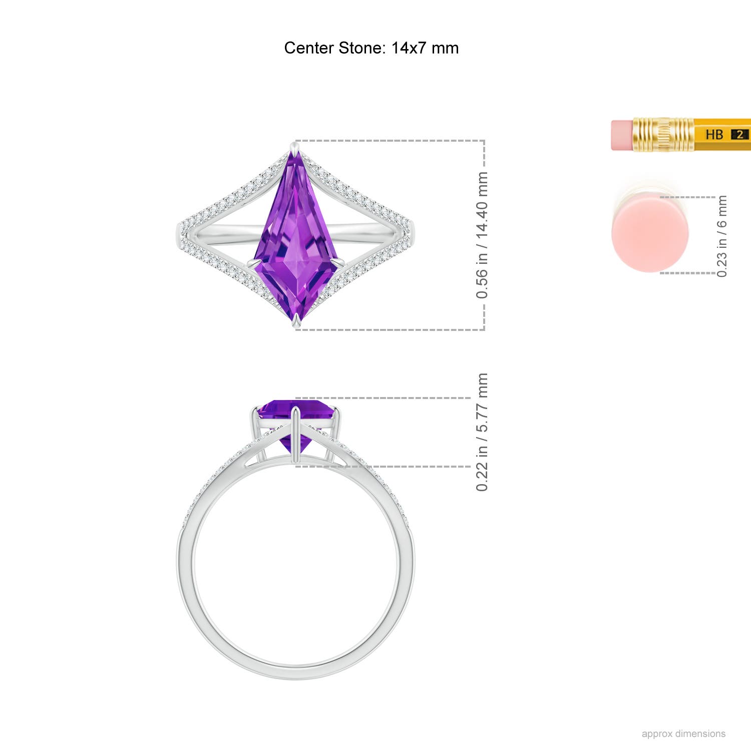 AAAA - Amethyst / 3.73 CT / 14 KT White Gold