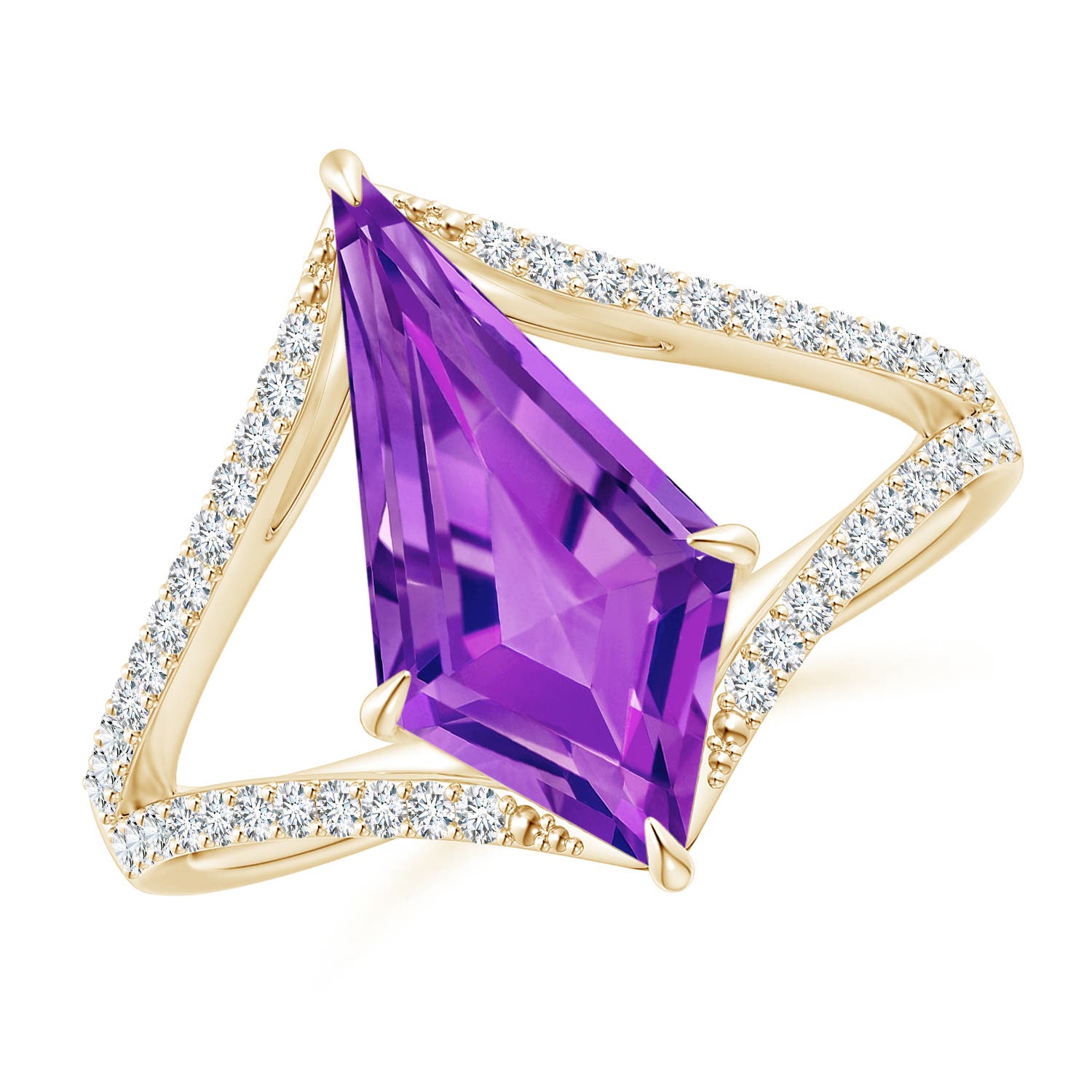 AAAA - Amethyst / 4.77 CT / 14 KT Yellow Gold