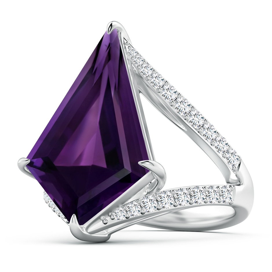 23.10x14.03x8.59mm AAAA GIA Certified Kite-Shaped Step-Cut Amethyst Halo Split Shank Ring in P950 Platinum side 199