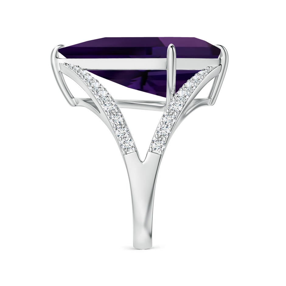 23.10x14.03x8.59mm AAAA GIA Certified Kite-Shaped Step-Cut Amethyst Halo Split Shank Ring in P950 Platinum side 499