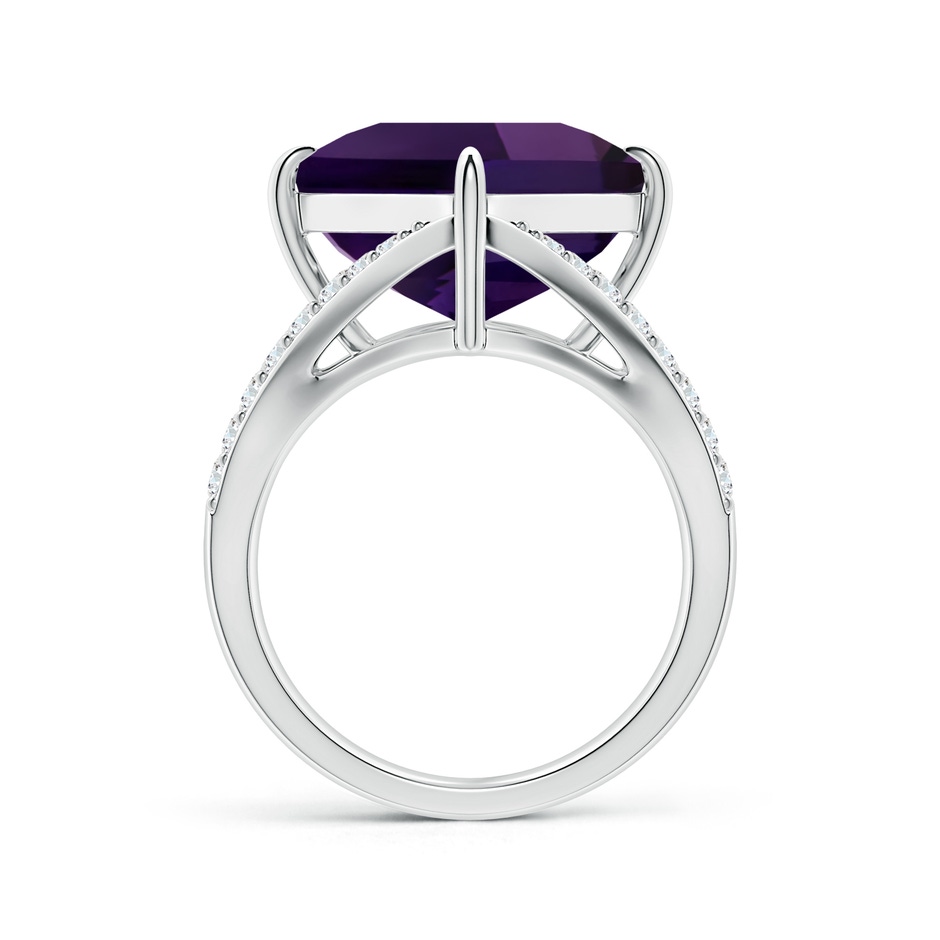 23.10x14.03x8.59mm AAAA GIA Certified Kite-Shaped Step-Cut Amethyst Halo Split Shank Ring in White Gold side 399