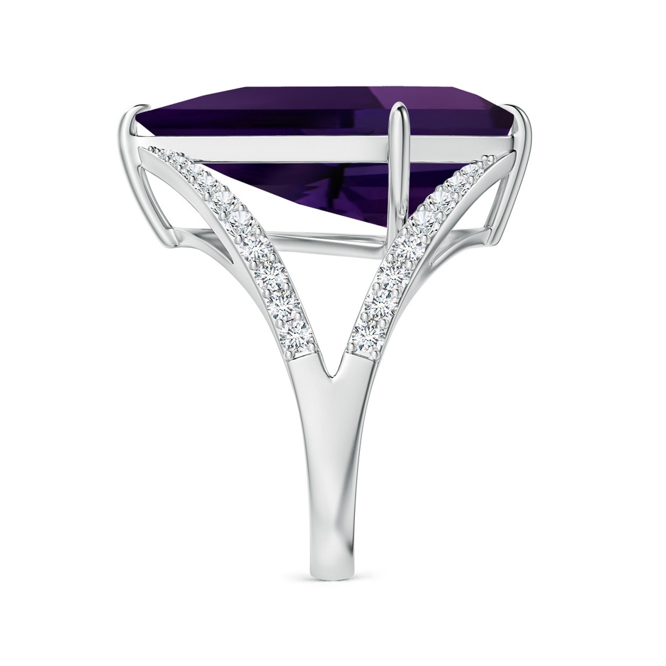 23.10x14.03x8.59mm AAAA GIA Certified Kite-Shaped Step-Cut Amethyst Halo Split Shank Ring in White Gold side 499