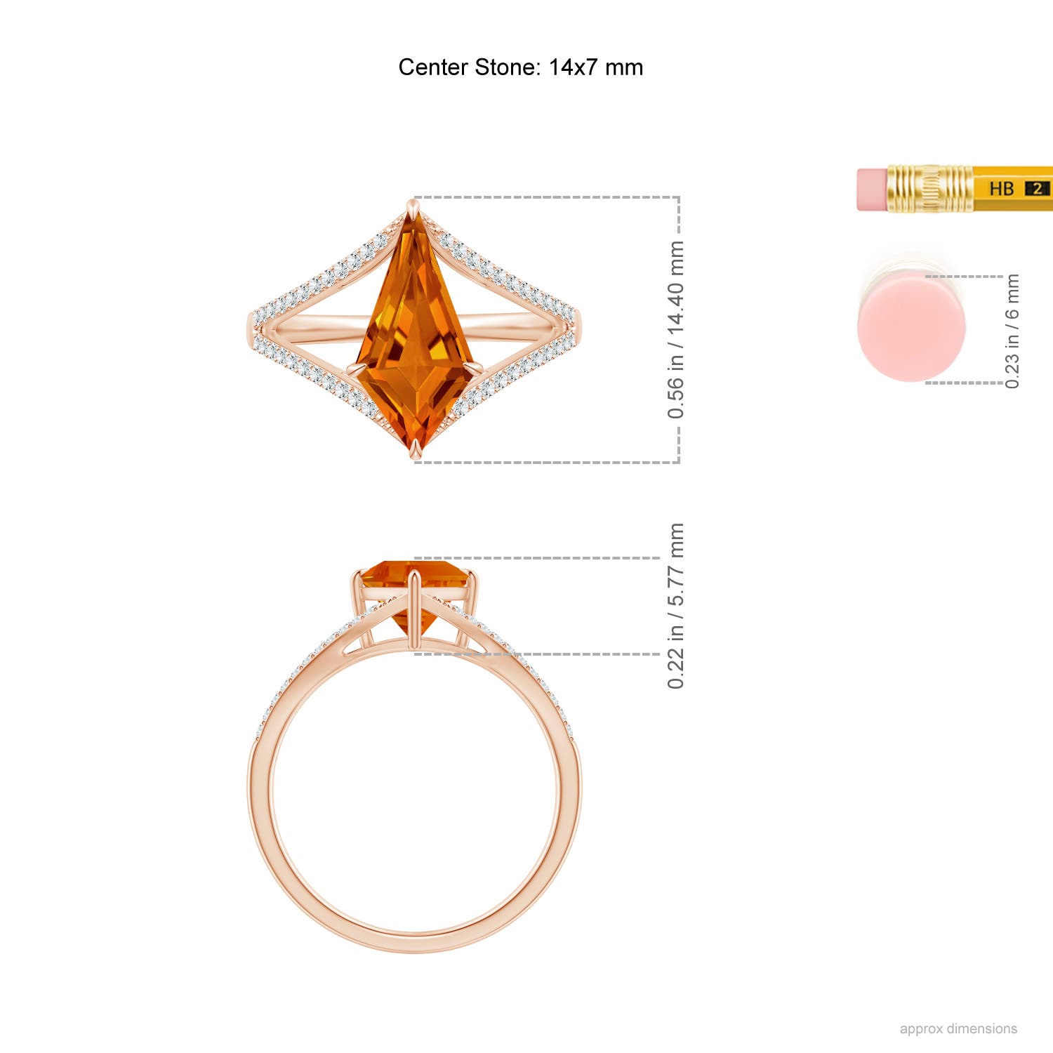 AAAA - Citrine / 3.73 CT / 14 KT Rose Gold