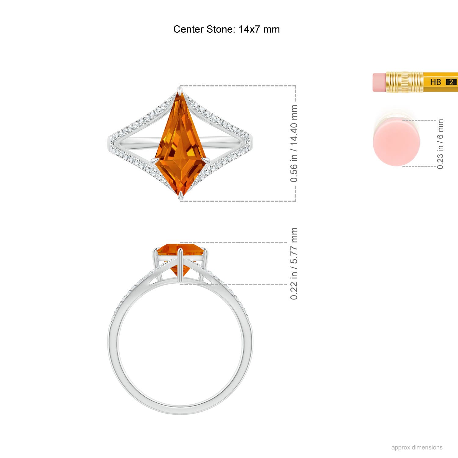 AAAA - Citrine / 3.73 CT / 14 KT White Gold