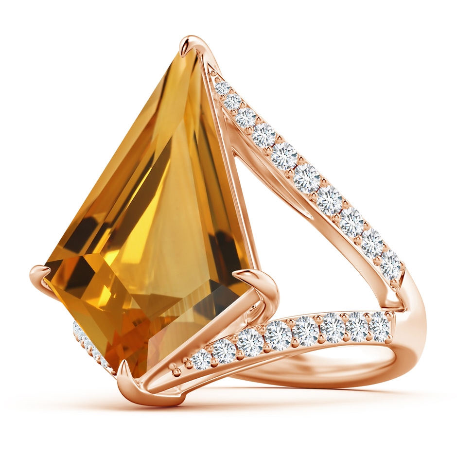 22.23x13.83x8.02mm AAAA GIA Certified Kite-Shaped Step-Cut Citrine Halo Split Shank Ring in 18K Rose Gold side 199