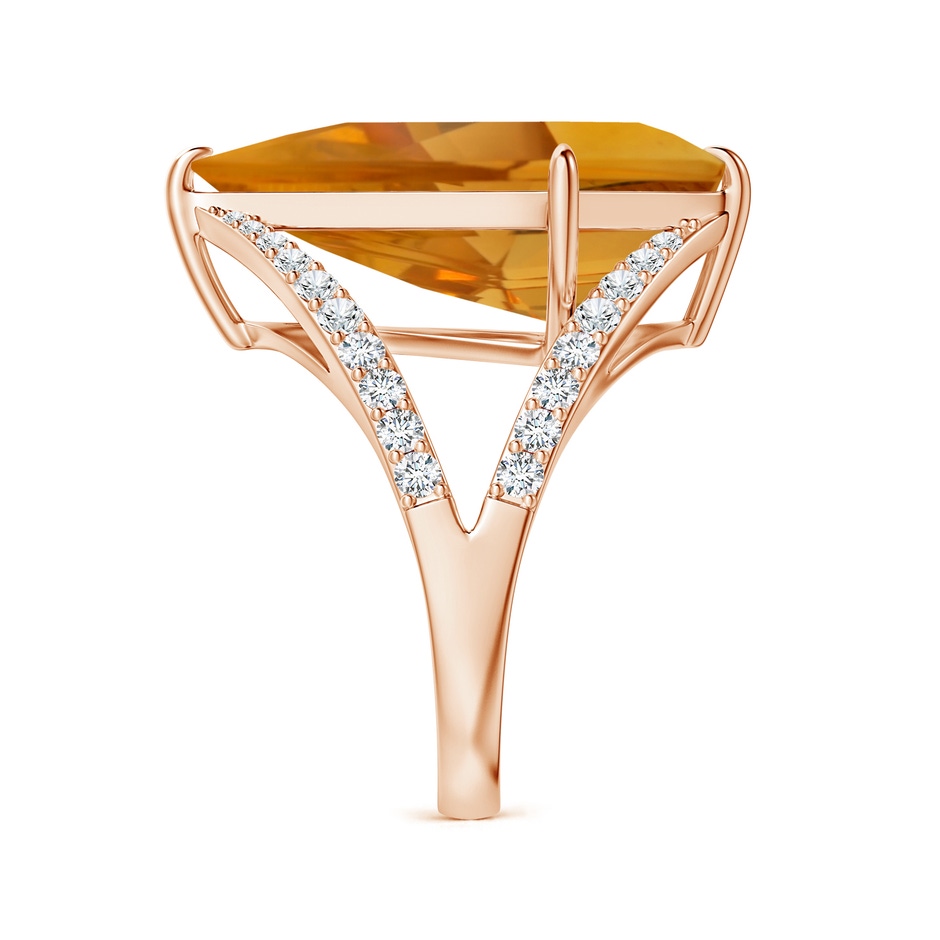 22.23x13.83x8.02mm AAAA GIA Certified Kite-Shaped Step-Cut Citrine Halo Split Shank Ring in 18K Rose Gold side 499