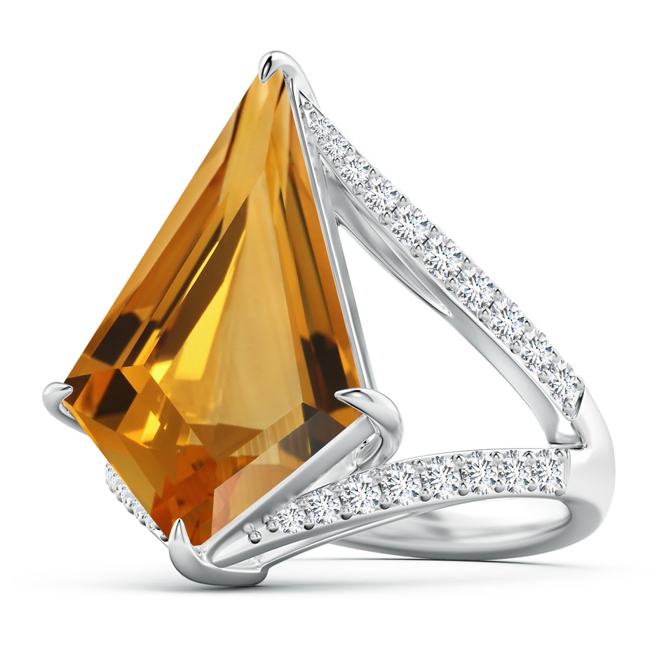 22.23x13.83x8.02mm AAAA GIA Certified Kite-Shaped Step-Cut Citrine Halo Split Shank Ring in P950 Platinum side 199