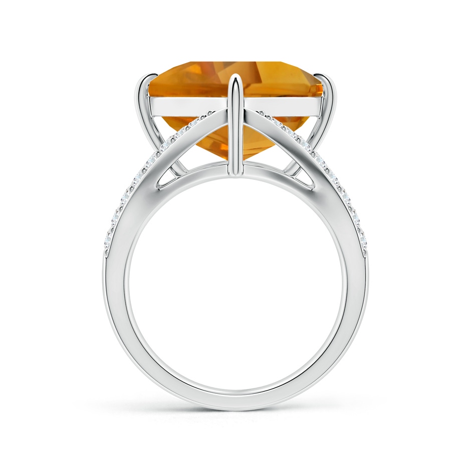 22.23x13.83x8.02mm AAAA GIA Certified Kite-Shaped Step-Cut Citrine Halo Split Shank Ring in P950 Platinum side 399