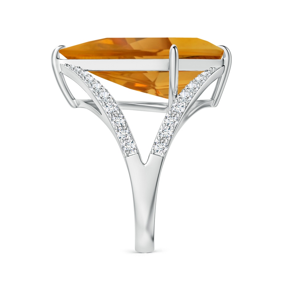22.23x13.83x8.02mm AAAA GIA Certified Kite-Shaped Step-Cut Citrine Halo Split Shank Ring in P950 Platinum side 499