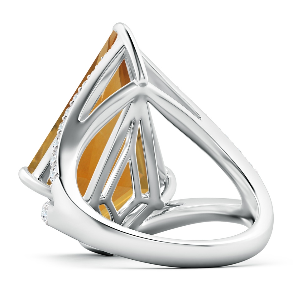 22.23x13.83x8.02mm AAAA GIA Certified Kite-Shaped Step-Cut Citrine Halo Split Shank Ring in P950 Platinum side 599