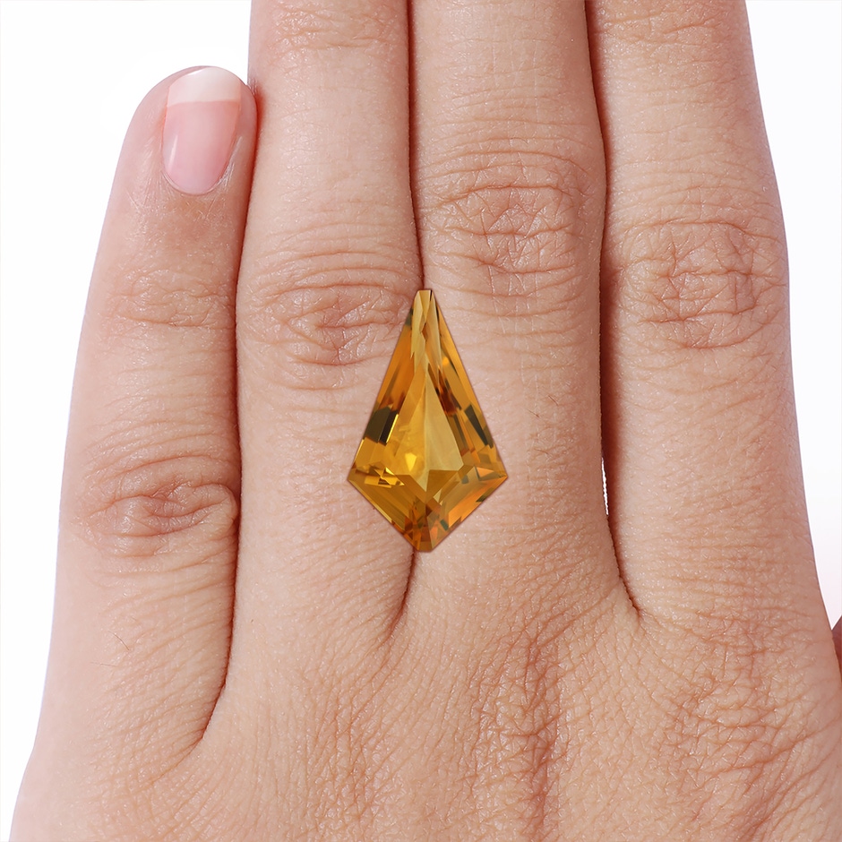 22.23x13.83x8.02mm AAAA GIA Certified Kite-Shaped Step-Cut Citrine Halo Split Shank Ring in White Gold side 924