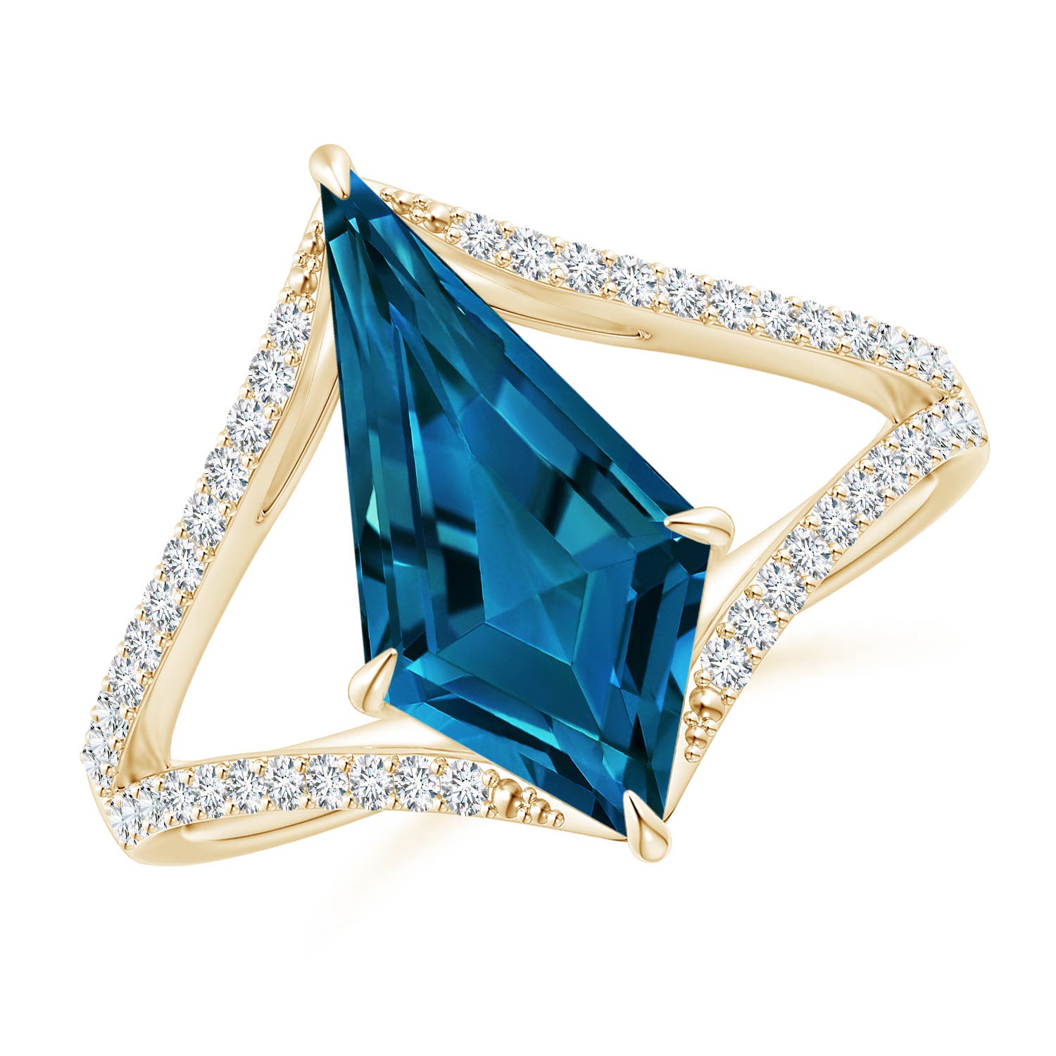 AAAA - London Blue Topaz / 5.67 CT / 14 KT Yellow Gold