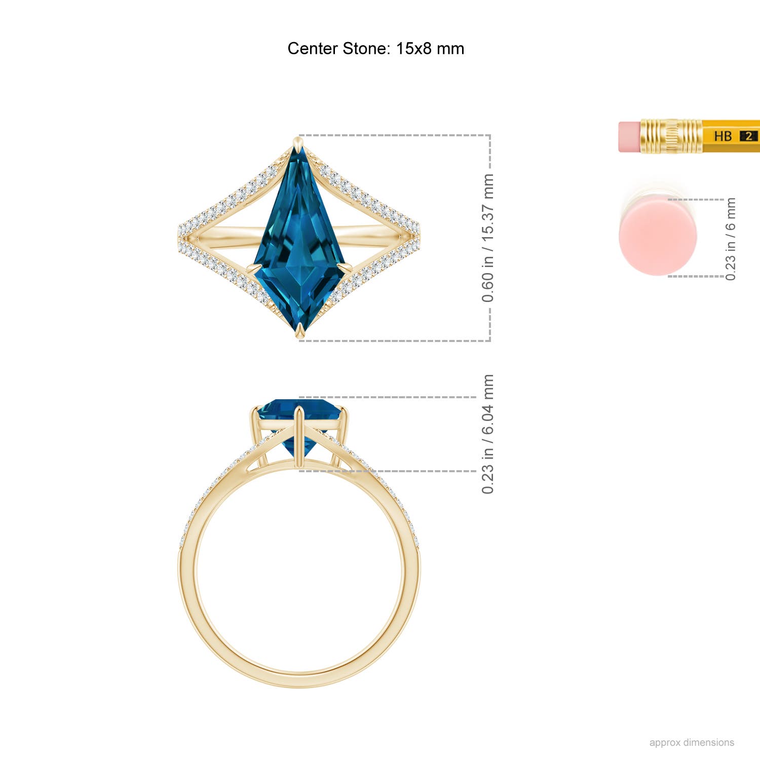 AAAA - London Blue Topaz / 5.67 CT / 14 KT Yellow Gold