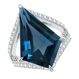 Fashion Platinum London Blue Topaz Rings