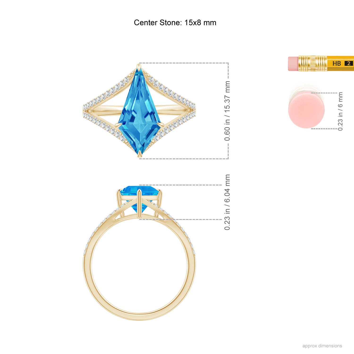 AAAA - Swiss Blue Topaz / 5.67 CT / 14 KT Yellow Gold