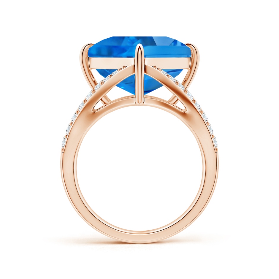 22.19x13.94x7.07mm AAAA GIA Certified Kite-Shaped Step-Cut Swiss Blue Topaz Halo Split Shank Ring in 18K Rose Gold side 399