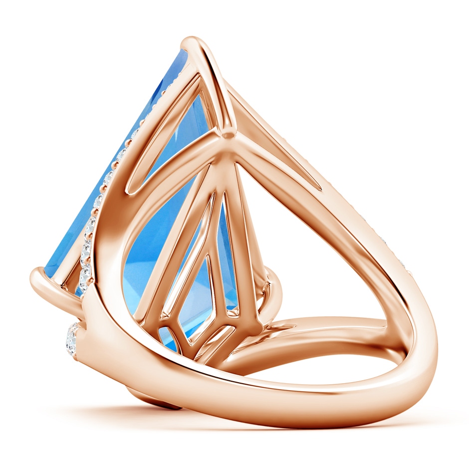 22.19x13.94x7.07mm AAAA GIA Certified Kite-Shaped Step-Cut Swiss Blue Topaz Halo Split Shank Ring in 18K Rose Gold side 599